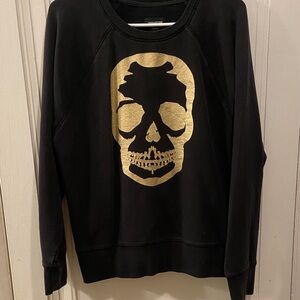 Zadig & Voltaire Black Crewneck with Gold Skull